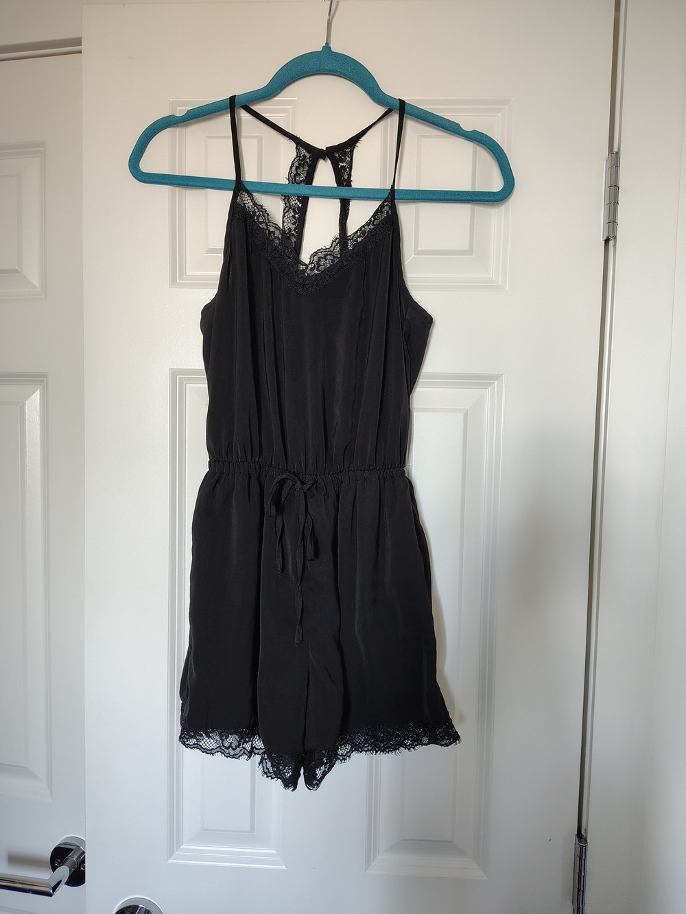 Hollister Black Lace-Trim Romper XS